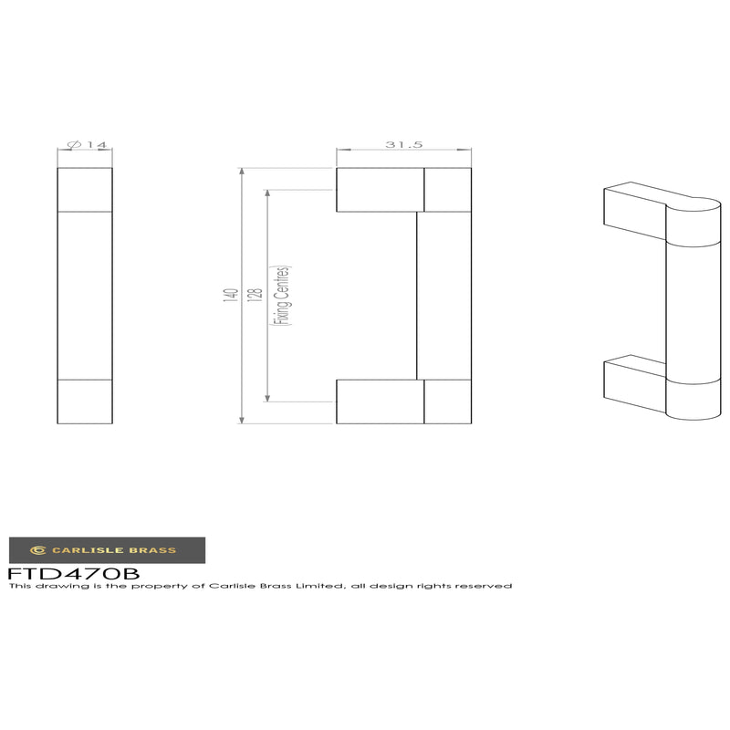 Carlisle Brass - Keyhole Handle 128mm - Satin Nickel / Polished Chrome - FTD470BSNCP - Choice Handles