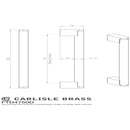 Carlisle Brass - Bar Handle 192mm - Satin Nickel / Stainless Steel - FTD4750DSNSS - Choice Handles