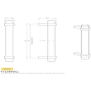 Carlisle Brass - Rail Handle 160mm - Satin Nickel - FTD495CSN - Choice Handles