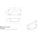 Square Plate Cup Handle - Pewter Effect - FTD5520PE - Choice Handles