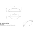 Cup Pattern Handle 64mm  - Satin Brass - FTD555SB - Choice Handles