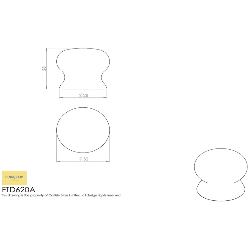 Carlisle Brass - Porcelain Knob 30mm - Porcelain White - FTD620APWH - Choice Handles