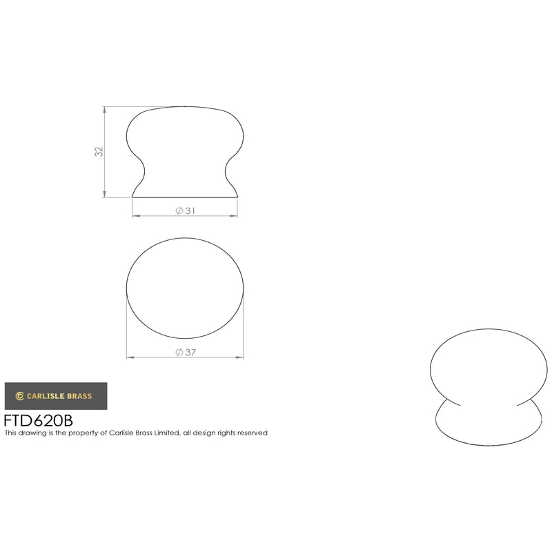 Carlisle Brass - Porcelain Knob 35mm - Porcelain White - FTD620BPWH - Choice Handles