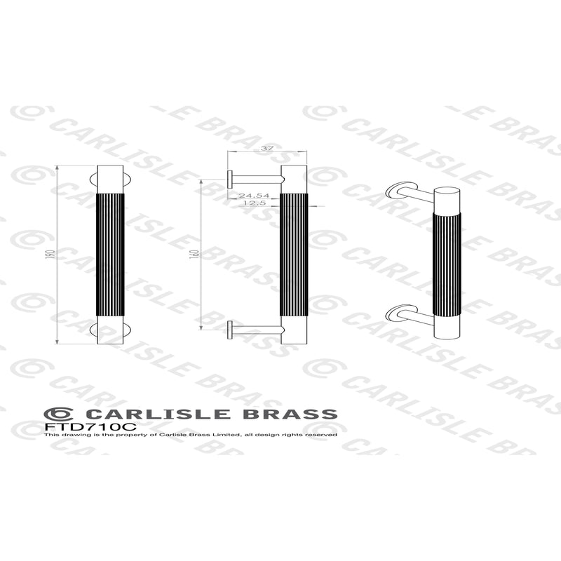 Carlisle Brass - Lines Pull Handle 160mm c/c - Satin Nickel - FTD710CSN