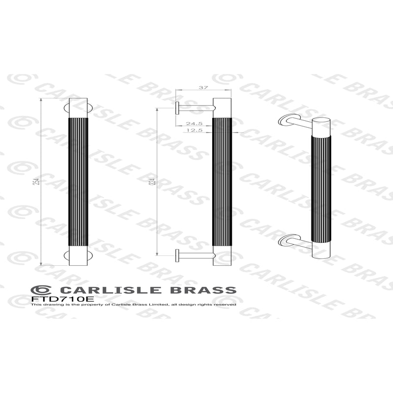 Carlisle Brass - Lines Pull Handle 224mm c/c - Anthracite - FTD710EANT - Choice Handles