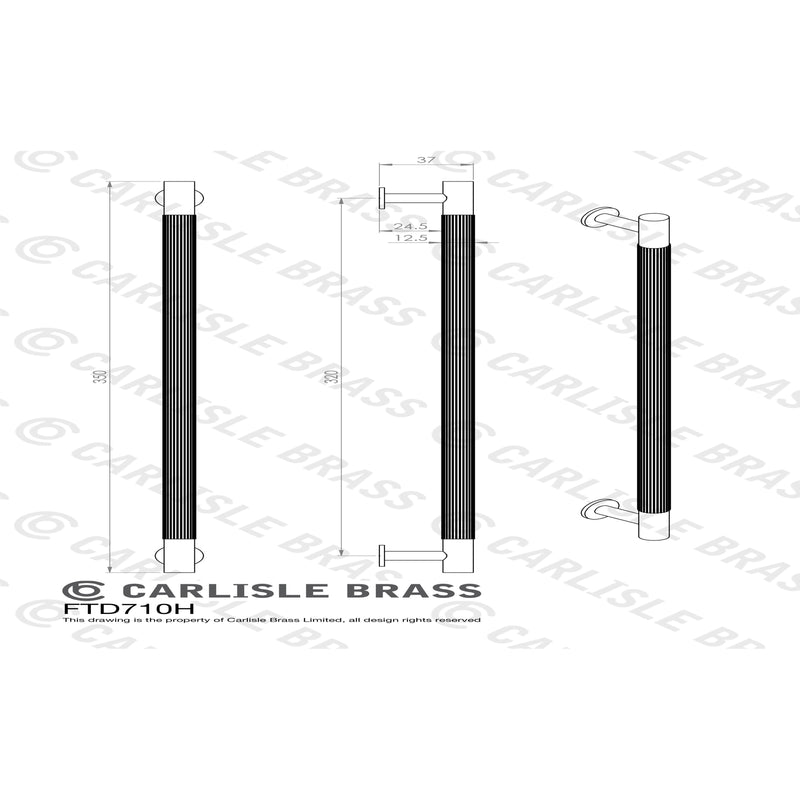 Carlisle Brass - Lines Pull Handle 320mm c/c - Satin Brass - FTD710HSB - Choice Handles