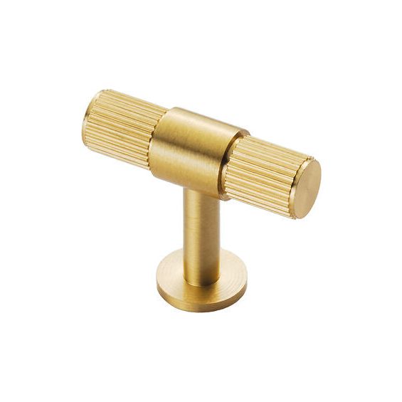 Carlisle Brass - Lines T-bar knob 50mm - Satin Brass - FTD711SB - Choice Handles