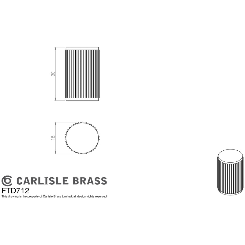 Carlisle Brass - Lines Knob 30mm - Anthracite - FTD712ANT - Choice Handles