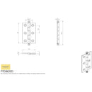 Carlisle Brass - Finial Cabinet Hinge 64mm - Satin Chrome - FTD805DSC - Choice Handles
