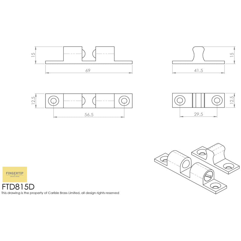 Carlisle Brass - Ftd Double Ball Catch 70 X 13.5mm - Self Colour - FTD815DSCOL - Choice Handles