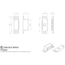 Carlisle Brass - 46 X 15 X 14mm - Steel Magnetic Catch - 3.5Kg Pull - Electro Brassed - FTD850EB - Choice Handles