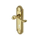 Heritage Brass Door Handle Lever Lock Gainsborough Design Polished Brass finish - G010-PB - Choice Handles