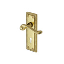 Heritage Brass Door Handle Lever Lock Georgian Design Polished Brass finish - G040-PB - Choice Handles