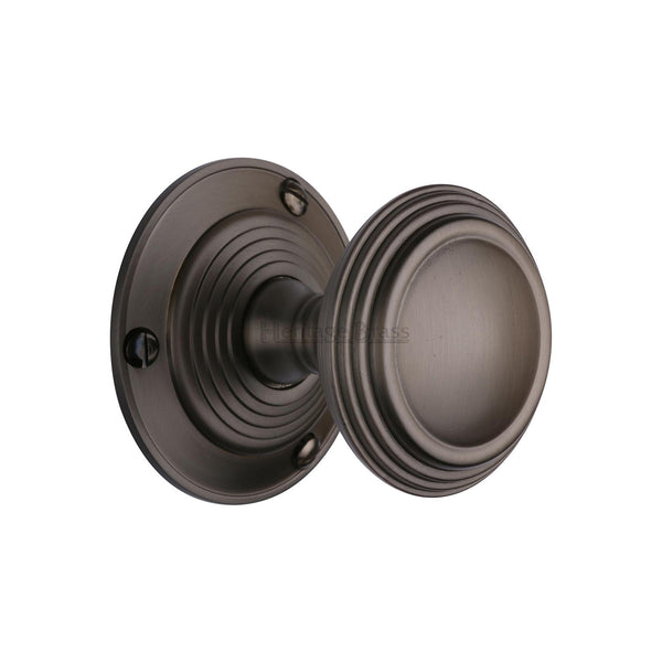 Heritage Brass Mortice Knob on Rose Goodrich Design Matt Bronze finish - GOO986-MB - Choice Handles