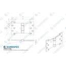 Eurospec - Enduromax Grade 13 Parliament Hinge 102 x 152 x 3.5mm - Bright Stainless Steel - H2N1446BSS - Choice Handles