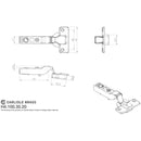 Carlisle Brass - Ftd Half Overlay Soft Close Hinge (C85B6A6F) - Nickel Plate - H4.100.35.20 - Choice Handles