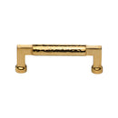 Heritage Brass Cabinet Pull Bauhaus Hammered Design 101mm Unlacquered Brass finish - HAM0312 101-ULB