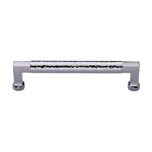 Heritage Brass Cabinet Pull Bauhaus Hammered Design 160mm CTC Polished Chrome Finish - HAM0312 160-PC - Choice Handles