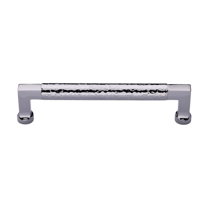 Heritage Brass Cabinet Pull Bauhaus Hammered Design 160mm CTC Polished Chrome Finish - HAM0312 160-PC - Choice Handles