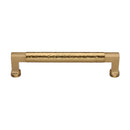 Heritage Brass Cabinet Pull Bauhaus Hammered Design 160mm CTC Satin Brass Finish - HAM0312 160-SB - Choice Handles