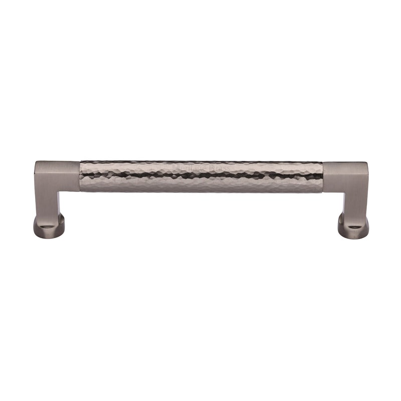 Heritage Brass Cabinet Pull Bauhaus Hammered Design 160mm CTC Satin Nickel Finish - HAM0312 160-SN - Choice Handles