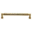 Heritage Brass Cabinet Pull Bauhaus Hammered Design 203mm CTC Unlacquered Brass Finish - HAM0312 203-ULB