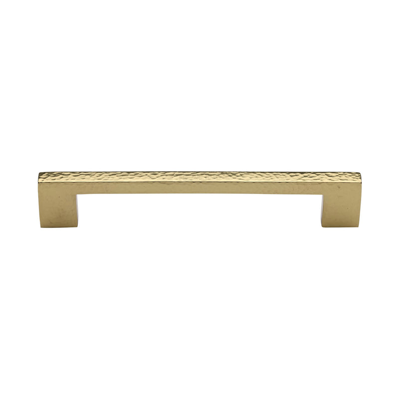 Heritage Brass Cabinet Pull Metro Hammered Design 160mm CTC Polished Brass Finish - HAM0337 160-PB - Choice Handles