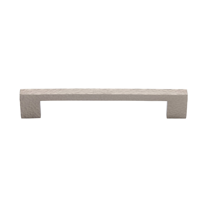 Heritage Brass Cabinet Pull Metro Hammered Design 160mm CTC Satin Nickel Finish - HAM0337 160-SN - Choice Handles