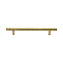 Heritage Brass Cabinet Pull T-Bar Hammered Design 160mm CTC Polished Brass Finish - HAM0361 160-PB - Choice Handles
