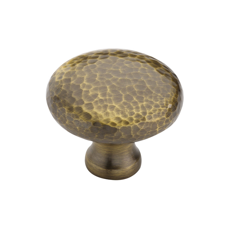 Heritage Brass Cabinet Knob Victorian Round Hammered Design 38mm Antique Brass finish - HAM113 38-AT - Choice Handles