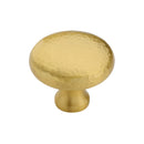 Heritage Brass Cabinet Knob Victorian Round Hammered Design 38mm Satin Brass finish - HAM113 38-SB - Choice Handles