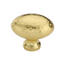 Heritage Brass Cabinet Knob Victorian Oval Hammered Design 38mm Polished Brass finish - HAM114 38-PB - Choice Handles