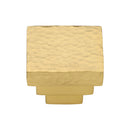 Heritage Brass Cabinet Knob Square Stepped Hammered Design 32mm Satin Brass finish
 - HAM3672 32-SB - Choice Handles
