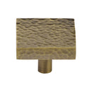 Heritage Brass Cabinet Knob Hammered Square Design 38mm Antique Brass finish - HAM3685 38-AT