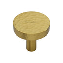 Heritage Brass Hammered Disc Cabinet Knob 32mm Satin Brass finish
 - HAM3880 32-SB