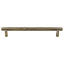 Heritage Brass Cabinet Pull Partial Hammered Design 256mm CTC Antique Brass finish - HAM4461 256-AT