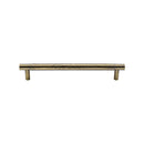Heritage Brass Cabinet Pull Partial Hammered Design 101mm CTC Antique Brass finish - HAM4461 96-AT