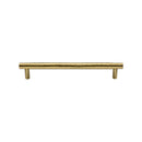 Heritage Brass Cabinet Pull Partial Hammered Design 101mm CTC Satin Brass finish - HAM4461 96-SB