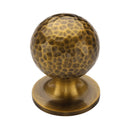 Heritage Brass Cabinet Knob Ball Hammered Design 32mm Antique Brass finish - HAM8321 32-AT - Choice Handles