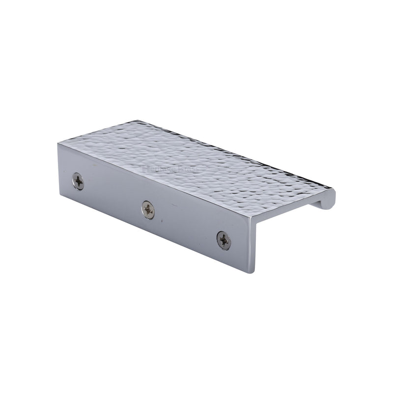 Heritage Brass Hammered EPR Edge Pull Cabinet Handle 100mm Polished Chrome finish
 - HAMEPR100 40-PC - Choice Handles