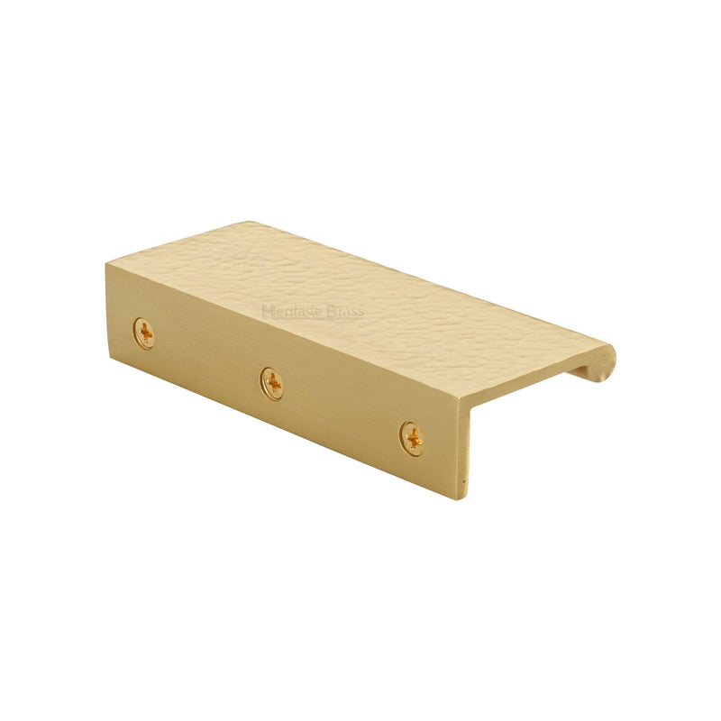 Heritage Brass Hammered EPR Edge Pull Cabinet Handle 100mm Satin Brass finish
 - HAMEPR100 40-SB - Choice Handles