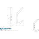 Eurospec - Hat and Coat Hook - Satin Stainless Steel - HCH1010SSS - Choice Handles