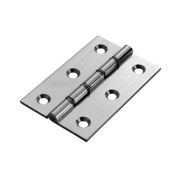 Carlisle Brass - 76mm Double Steel Washered Brass Butt Hinge - Polished Chrome - HDSW2CP - (Pair) - Choice Handles