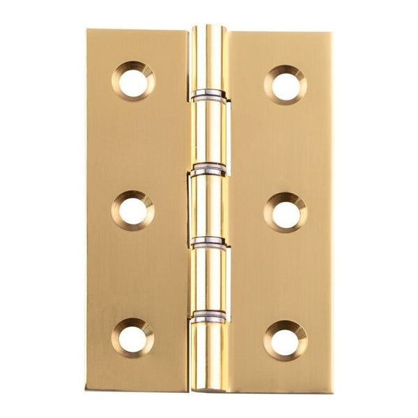 Carlisle Brass - 102mm Double Steel Washered Brass Butt Hinge - Satin Brass - HDSW3 - (Pair) - Choice Handles