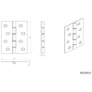 Carlisle Brass - 102mm Double Steel Washered Brass Butt Hinge - Satin Brass - HDSW3 - (Pair) - Choice Handles