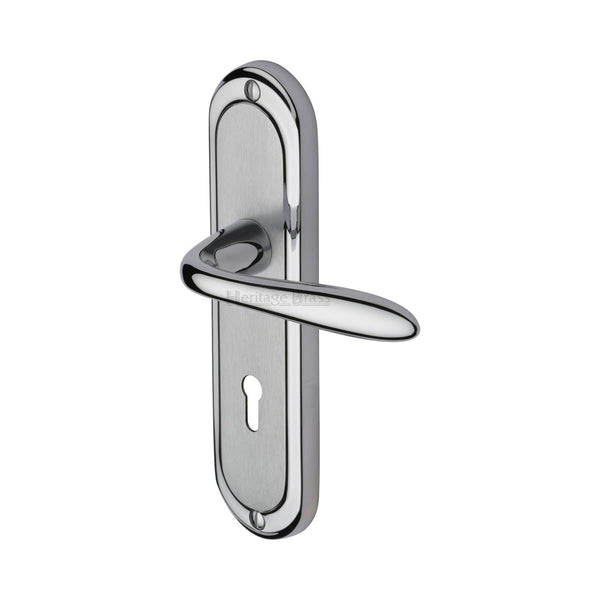 Heritage Brass Door Handle Lever Lock Henley Design Apollo finish - HEN1200-AP - Choice Handles