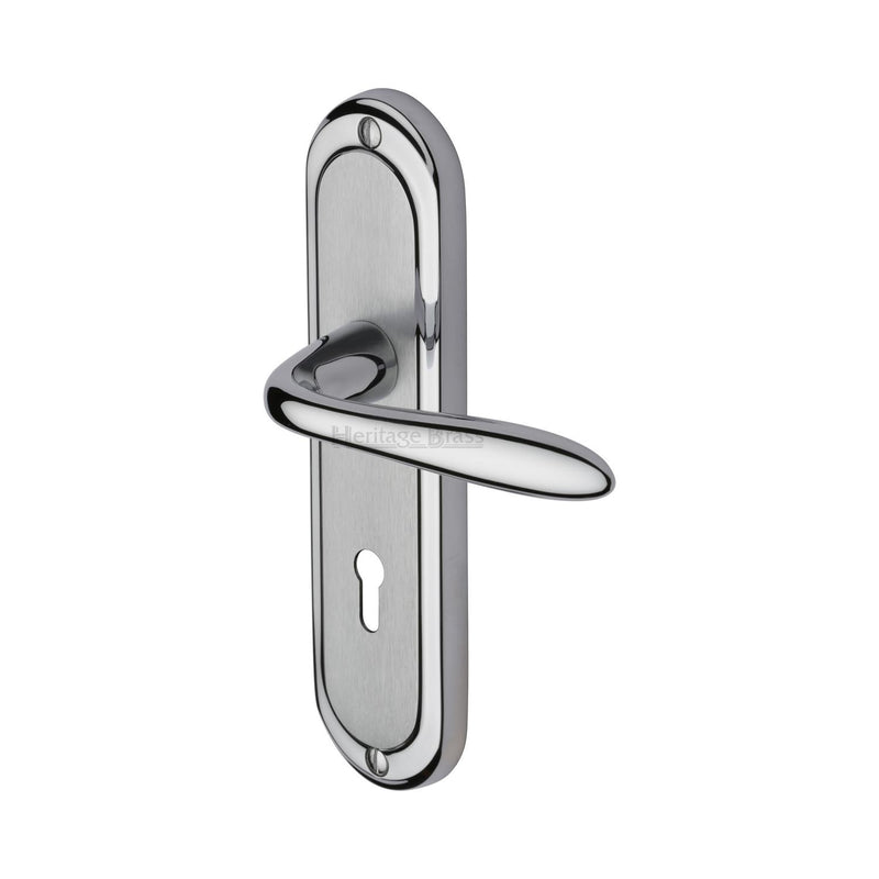 Heritage Brass Door Handle Lever Lock Henley Design Apollo finish - HEN1200-AP - Choice Handles