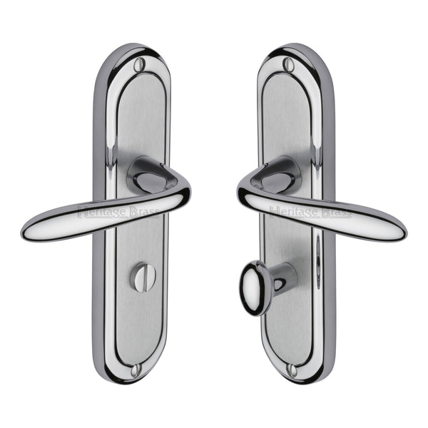 Heritage Brass Door Handle for Bathroom Henley Design Apollo finish - HEN1230-AP - Choice Handles