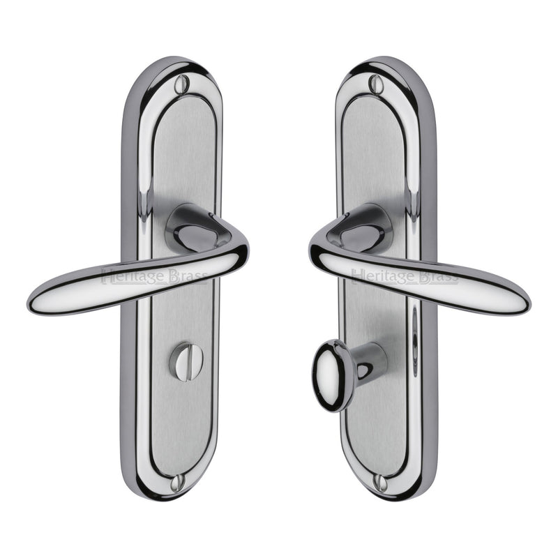 Heritage Brass Door Handle for Bathroom Henley Design Apollo finish - HEN1230-AP - Choice Handles