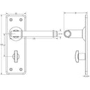 Frelan - Belfry Suite Door Handle on Bathroom Plate Pewter - HF100B - Choice Handles